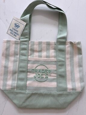 Trader Joe’s, striped mini canvas tote bag